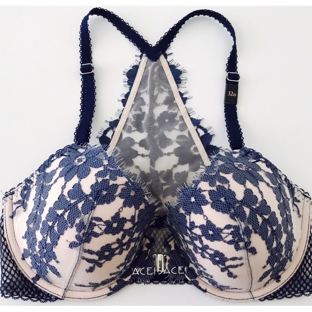Dream Angels Unlined Demi Racerback BRA--BLUE*NUDE